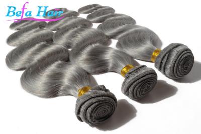 China Extensiones brasileñas grises del pelo de Elegante de la onda del cuerpo del pelo duraderas en venta