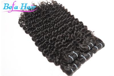 China Natural Black Deep Wave Peruvian Human Hair Extensions 22 Inches for sale