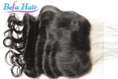 China Smooth Natural Black Malaysian Real Human Hair Closure Loose Wave for sale