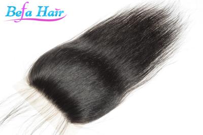 China Unprocessed Silk Straight Brazilian Hair Lace Closure With No Shedding for sale