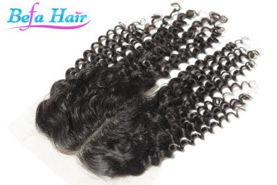 China Grade 7A Malaysian Deep Curl Lace Closure Human Hair 22'' / 24'' for sale