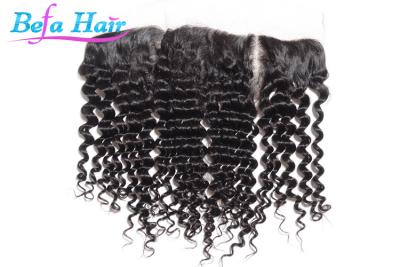 China Natural Black Malaysian Deep Curl Human Hair Closure For Black Women for sale