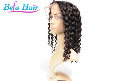 China Grade 7A Deep Curl Human Hair Full Lace Wigs Natural Looking Wigs for sale