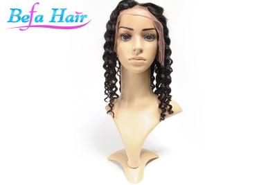 China Blonde / Natural Balck Deep Curl Virgin Glueless Full Lace Human Hair Wigs for sale