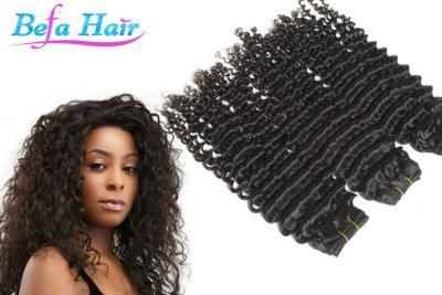 China Healthy Black / Copper Red / Purple Grade 6a Virgin Hair Deep Curl Brazilian Hair Weft for sale