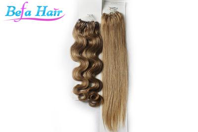 China O dobro brasileiro reto de seda wefted as micro extensões 27# 60# 613# do cabelo do anel do laço à venda