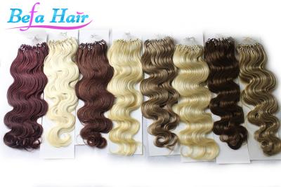 China 100% Unprocessed 24 inch / 26 inch Micro Loop Ring Hair Extensions wefts for sale