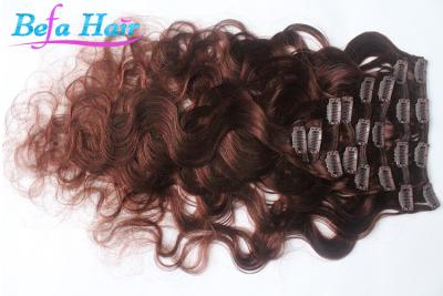 China Rojo cereza/clip de Remy de la onda del cuerpo de Borgoña en la extensión del pelo 30 pulgadas para las mujeres en venta