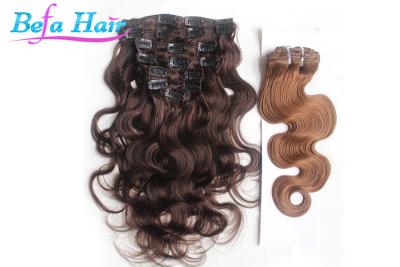 China Clip In Body Wave / Straight Unprocessed Brazilian Human Hair For Black Women for sale