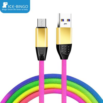 China Type-c 2019 Fast Charging Strong Durable Gradient Color USB Cable 8 Pin Cable Alloy USB for sale