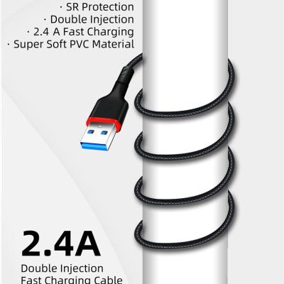 China ICEBINGO 3A PVC USB Fast Charging Fast Charging Data Cable For iPhone Samsung Huawei Oppo Vivo QC 3.0 Cable Double Injection Cable for sale