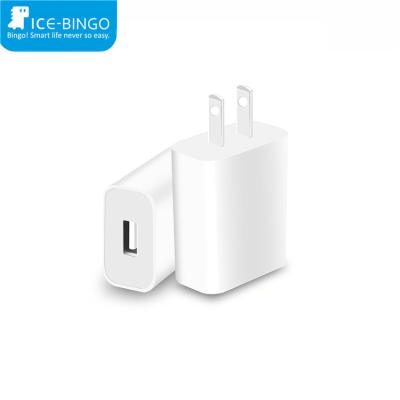 China Mobile Phone Or USB Devices Like Tablet Ice-Bingo 5V 2A Usb Wall Charger Travel Charger With US EU Plug Single Left Charger For Smart Phone for sale