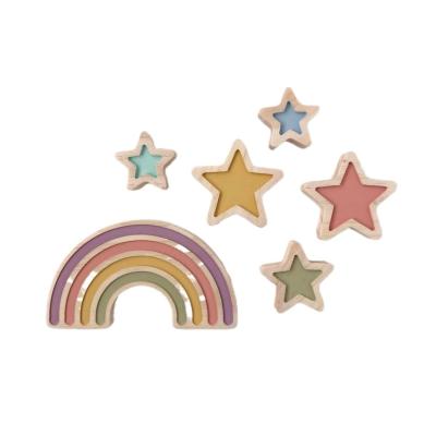 China 2021 New Product High Quality Baby Toy Wooden Rainbow, Rainbow Blocks For Kids for sale