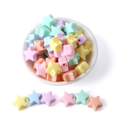 China Eco - Friendly Baby Bpa Free Colorful Silicone Beads Teether Silicone Star Beads for sale