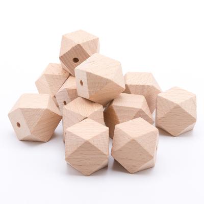 China Natural Unfinished Wooden Teether Baby Teether Beads Used Eco-friendly Hot Sale Shape for sale