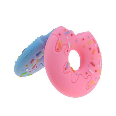 China Bpa Free Wholesale Organic Eco-friendly Fashion Baby Food Grade Customized Food Shape Silicone Donut Teether for sale