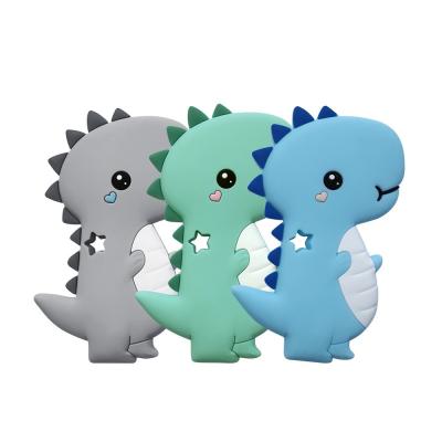 China Soft Fancy Toy 100% Food Grade Silicone Dinosaur Teething Toys Silicone Dinosaur Teether Baby Soother Chew Toy for sale