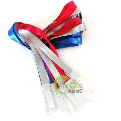 China Promotion NO Min Empty Single Rope Neck Strap Lanyard With Plastic Clip For Events for sale