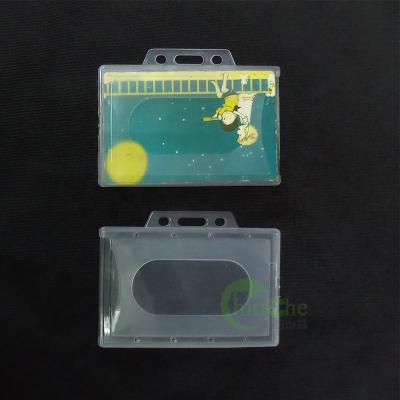 China Insert card NO ID minimum horizontal hard plastic card holder for lanyard for sale