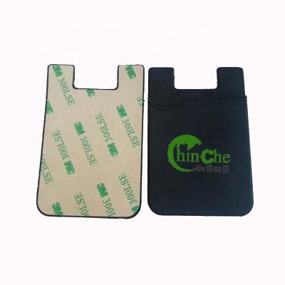 China Custom reusable silicone phone card wallet with 3m sticker for sale