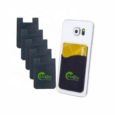 China Custom Made 3M Silicone Cell Phone Adhesive Wallet for ID Cards Credit Cards for sale