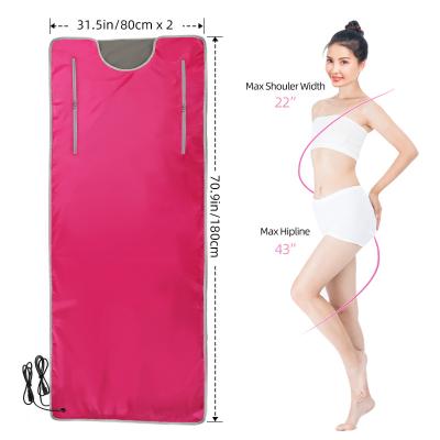 China Skin Rejuvenation Joyslim 2023 New Product Safely Plug In 80*180cm Size Remote Control Portable Multi Functional 2 Zone Sweating Sauna Blanket for sale