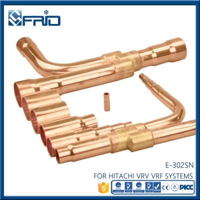 China Commercial Air Conditioner Copper Y Branch Pipe Joint Tube For HITACHI VRF E-302SN for sale