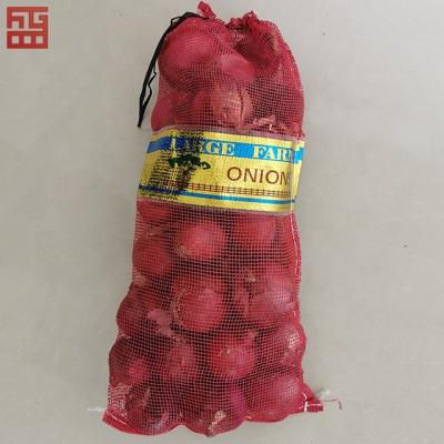 China PP Mesh Bag Vegetables Packing Onion Potatoes 20kg 25kg 30kg Screen Printing Heat Seal Customized Size Single Folded and Sewed en venta