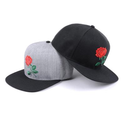 China 2021 COMMON new design high quality embroidery rose lover hiphop snapback hats for men for sale