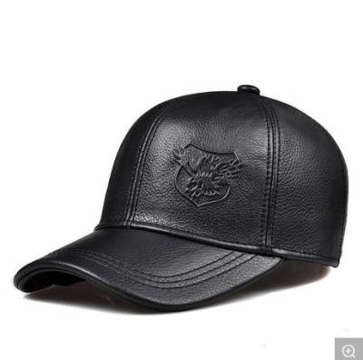 China COMMON 2019 New Design PU Material 6 Panels High Quality Leather Baseball Cap Real Stitched Steampunk Leather Hat Hand Made for sale