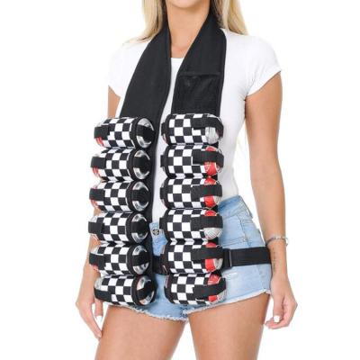 China New Waterproof 12 Cans Belt Vest Neoprene Beer Drink Can Sleeve Beer Can Cooler Belt for sale