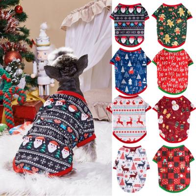 China Stocked Eco Friendly Warm Pet Apparel Christmas Slim Printed Luxury Variety Of Styles for sale