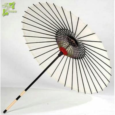 China Wedding Big Long Oil Japanese Black Bamboo Paper Umbrella for sale