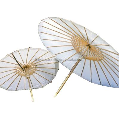 China Hot Sale Promotion Custom Luxury 32 Inch Wedding Decoration White Paper Parasols Umbrella for sale