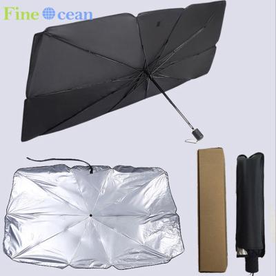 China Front Cover Windshield UV Folding Umbrella 3 Ends Outdoor Ocean Car Umbrella Sunshade Protector Sunshade For Car for sale