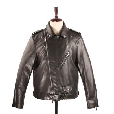 China 2020 Hot Regular Style Men's Motorcycle PU Leather Jacket With Belt Wholesale for sale