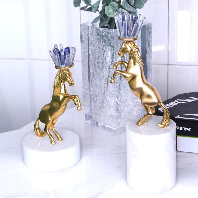 China Contemporary Nordic Home Decor Handmade Modern Statues Table Pieces Decoration Horse Animal Copper Ornaments for sale