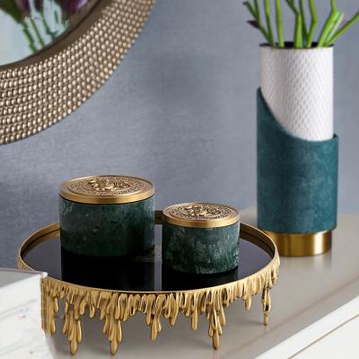 China Modern Freshness Keeping Canister Sets Antique Decorative Tea Pot Storage Lids Jewelry Boxes Brass Craft Jars for sale