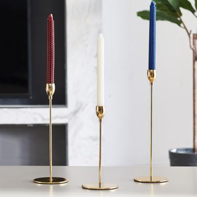 China Hot Selling Luxury/Nordic Modern/Light Goods Decor Metal Cheap Modern Minimalist Candlestick Home Candle Holders Set 3 for sale