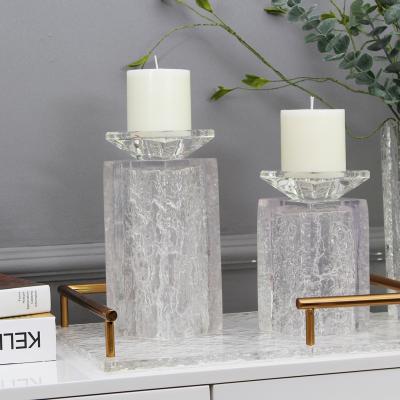 China Home Decorative Accessories Crystal Candlestick Simple Modern Simple Candle Holder Living Room for sale