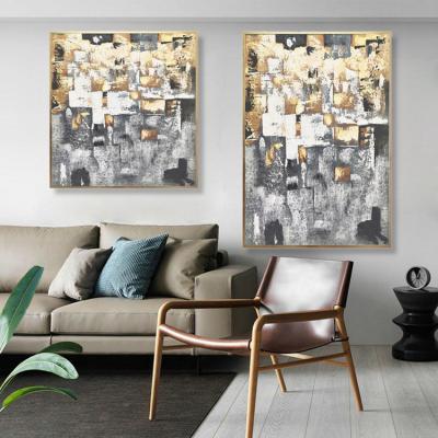 China Handcrafted Aluminum Pictures Art Decor Nordic Abstract Art Large Living Room Bedroom Wall Oil Paintings for sale