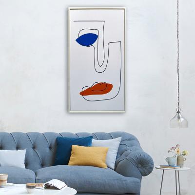 China Minimalist Light Luxury Color Blocking Lines Pictures Living Rooms Designs Prints Abstract Painting for sale