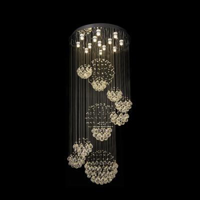 China Contemporary Spiral Crystal LED Grey/Amber K9 Ceiling Lamp/Pendant Lamp Fashion Clear Lighting For Hotel Lobby for sale