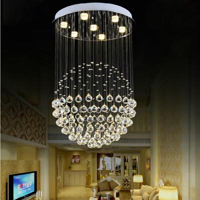 China Bedroom Crystal Led Stainless Steel Round 220v Modern Chandeliers Pendant Lights Hanging Ceiling Lamp for sale