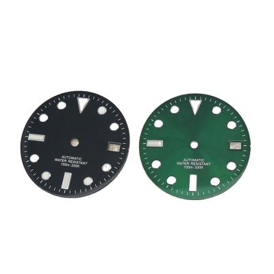 China 29mm Sterile Mirror Fit NH35 NH35A Movement Watch Super Blue Luminous Dial 29mm for sale