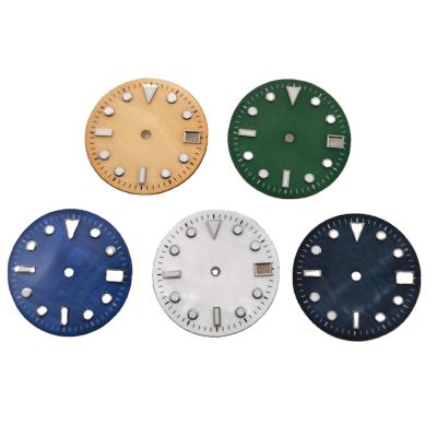 China 28.5mm Fritillaria Date Luminous Movement Watch Sterile Fit NH35 NH35A Dial 28.5mm for sale