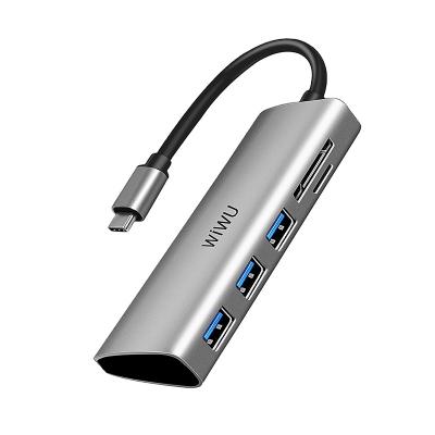 China WiWU 5 USB C Hub In1 Laptop Adapter 3* USB3.0, Notebook Dongle Alpha 532ST TF/ST Card Slot Reader Station for sale