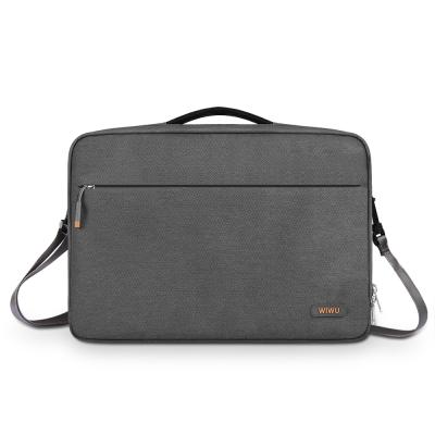 China Polyester WiWU 14-15.6 Inch Laptop Sleeve Case With Waterproof Bag Pocket Handle Computer Front Laptop Bag Shockproof Notebook for sale