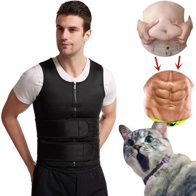 China Viable Trainer Sauna Suit Mens Shapewear Waist Body Sweat Invest Slimming Fat Shaper Underwear Weight Loss Shirt Workout Tank Tops for sale