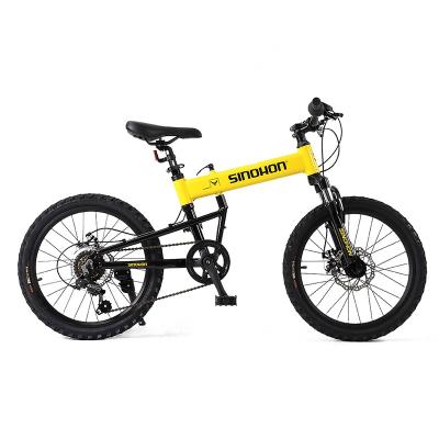 China Custom Teenage Bicycle SINOHON Yellow Black White Aluminum Alloy 6 Speed ​​20 Inch Mountain Folding Bike for sale